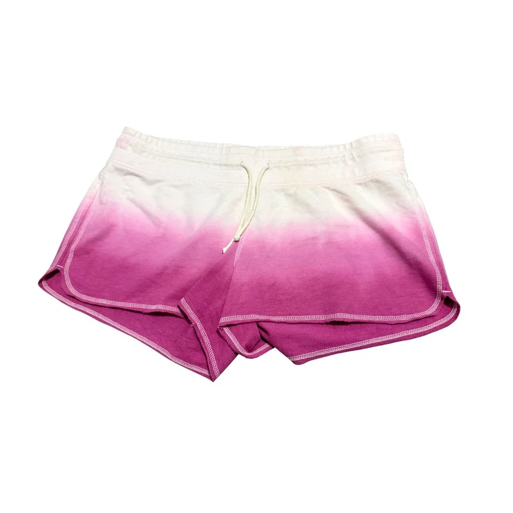 Old Navy Ombre Pink White Sweat Shorts‎ Women's Size L Drawstring  A1